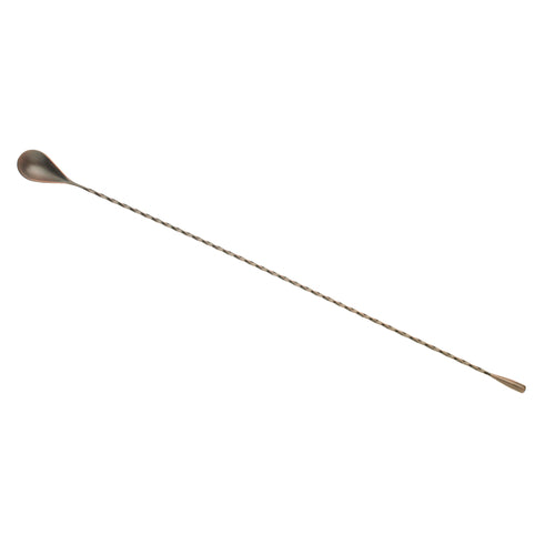 Barfly 19 5/8" Bar Spoon w/ Weighted Teardrop End, Antique Copper (M37014ACP)-cityfoodequipment.com