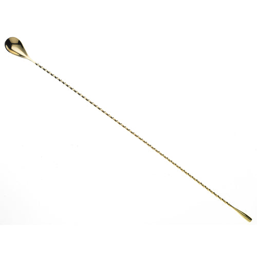 Barfly 19 5/8" Bar Spoon w/ Weighted Teardrop End, Gold (M37014GD)-cityfoodequipment.com
