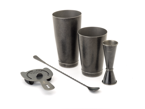 Barfly 5-Piece Cocktail Shaker Set - Vintage Black (M37101VBK)-cityfoodequipment.com
