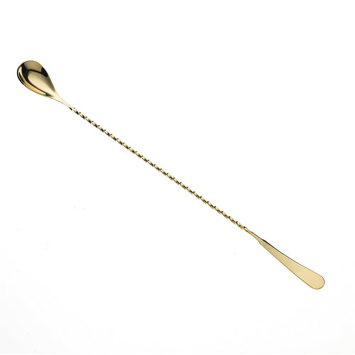 Barfly 13 3/16" Japanese Bar Spoon w/ Machined End, Gold (M37010GD)-cityfoodequipment.com