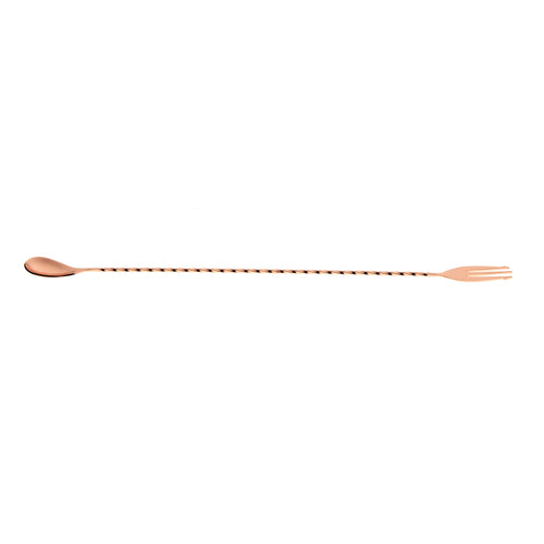 Barfly 15 3/4" Bar Spoon w/ Fork End, Copper (M37016CP)-cityfoodequipment.com