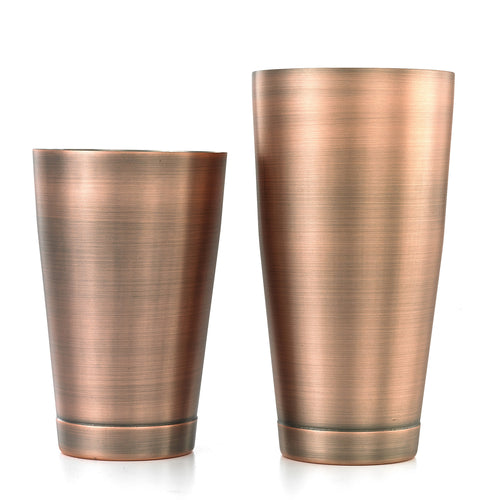 Barfly 28 oz & 18 oz Stainless Bar Cocktail Shaker Set, Antique Copper (M37009ACP)-cityfoodequipment.com