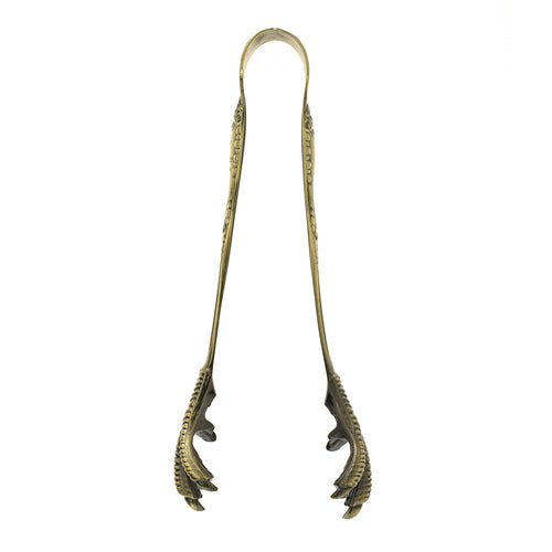 Barfly 7 7/8" Talon Ice Tong - Stainless, Antique Brass (M37066)-cityfoodequipment.com