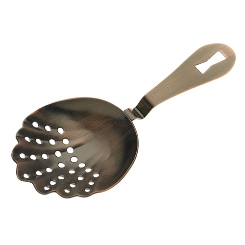 Barfly 7" Scalloped Julep Strainer, Antique Copper (M37029ACP)-cityfoodequipment.com
