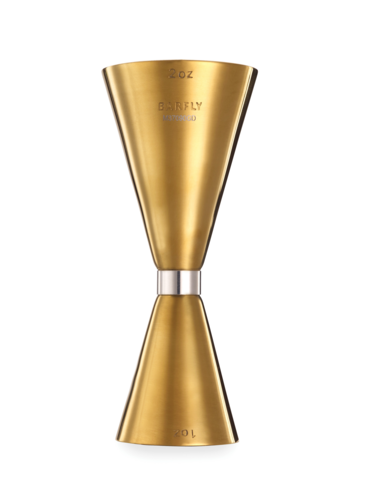 Barfly Slim Style Jigger - 1 oz & 2 oz, Gold w/ Stainless Band (M37090GD)-cityfoodequipment.com