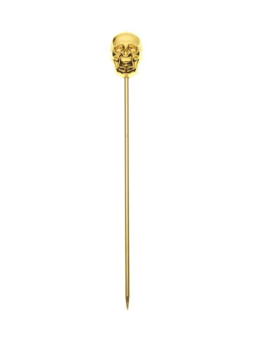 Barfly 4 3/8" Cocktail Pick w/ Skull Top, Gold (M37064GD)-cityfoodequipment.com
