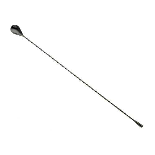 Barfly 19 5/8" Bar Spoon w/ Weighted Teardrop End, Gun Metal Black (M37014BK)-cityfoodequipment.com