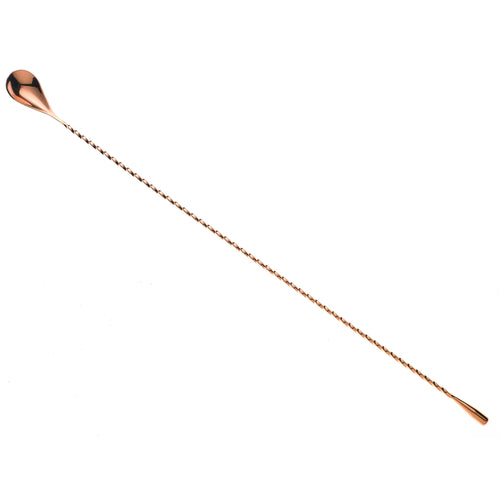 Barfly 19 5/8" Bar Spoon w/ Weighted Teardrop End, Copper (M37014CP)-cityfoodequipment.com