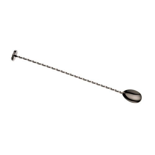 Barfly 11 13/16" Bar Spoon w/ Muddler End, Gun Metal Black (M37018BK)-cityfoodequipment.com