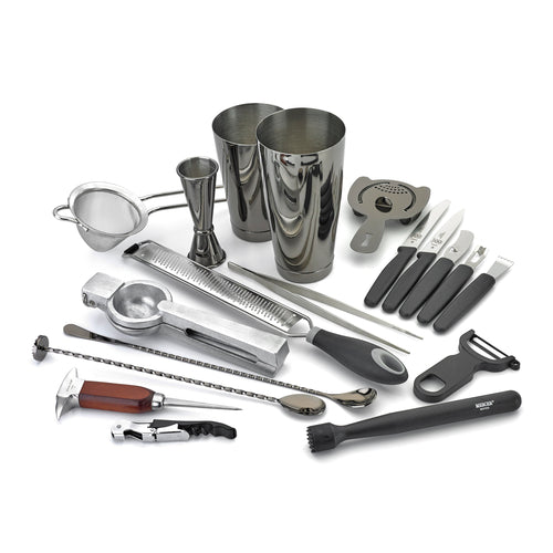 Barfly 18-Piece Cocktail Shaker Set - Gun Metal Black (M37102BK)-cityfoodequipment.com