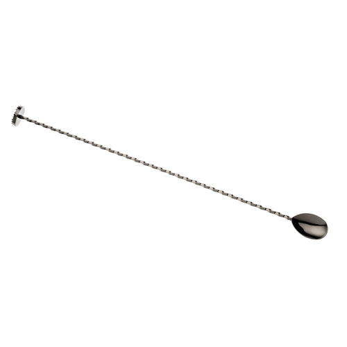 Barfly 15 3/4" Bar Spoon w/ Muddler End, Gun Metal Black (M37019BK)-cityfoodequipment.com