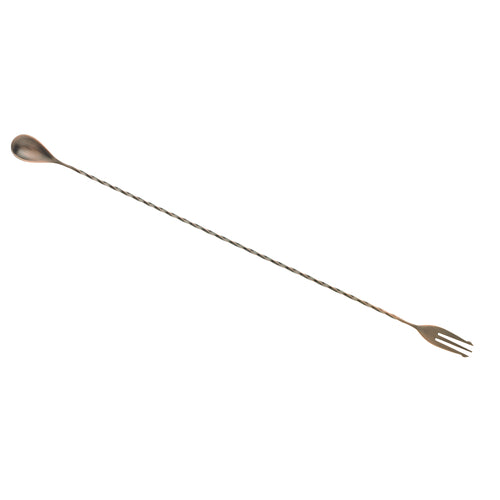 Barfly 19 5/8" Bar Spoon w/ Fork End, Antique Copper (M37017ACP)-cityfoodequipment.com
