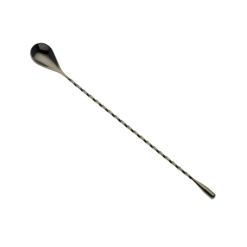 Barfly 11 13/16" Bar Spoon w/ Teardrop End, Gun Metal Black (M37012BK)-cityfoodequipment.com
