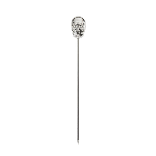 Barfly 4 3/8" Cocktail Pick w/ Skull Top, Stainless (M37064)-cityfoodequipment.com