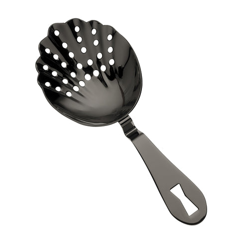 Barfly 7" Scalloped Julep Strainer, Gun Metal Black (M37029BK)-cityfoodequipment.com