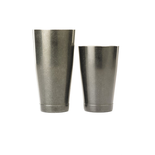 Barfly 28 oz & 18 oz Stainless Bar Cocktail Shaker Set, Vintage Black (M37009VBK)-cityfoodequipment.com