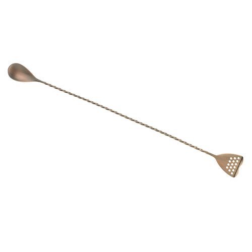 Barfly 15 3/4" Bar Spoon w/ Strainer End, Antique Copper (M37072ACP)-cityfoodequipment.com