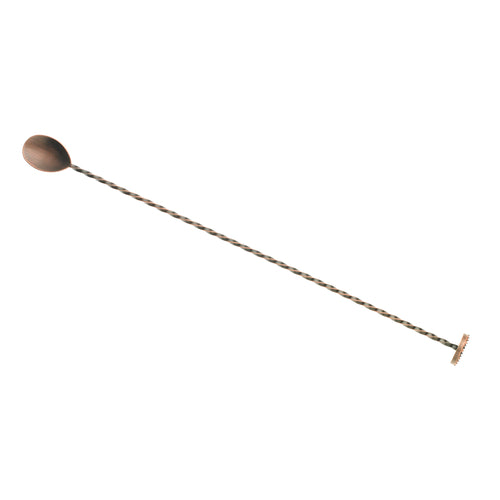 Barfly 15 3/4" Bar Spoon w/ Muddler End, Antique Copper (M37019ACP)-cityfoodequipment.com