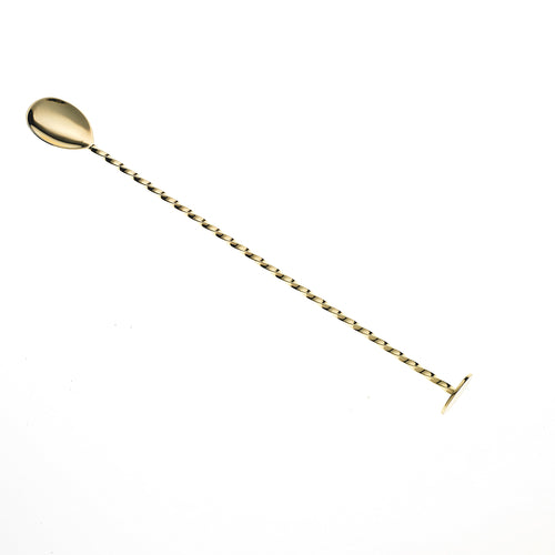 Barfly 11 13/16" Bar Spoon w/ Muddler End, Gold (M37018GD)-cityfoodequipment.com