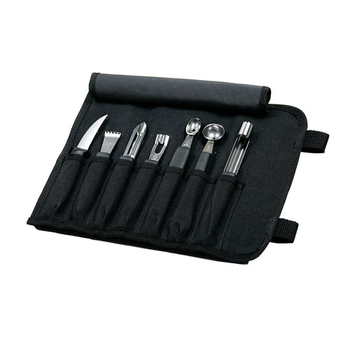 Mercer Culinary M40000 8-Piece Garnishing Kit w/ Black Polypropylene Handle-cityfoodequipment.com