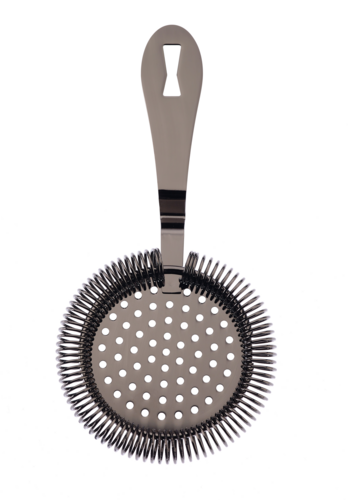 Barfly 7 1/4" Deluxe Antique Hawthorne Bar Strainer - Stainless Steel, Gun Metal Black (M37218BK)-cityfoodequipment.com