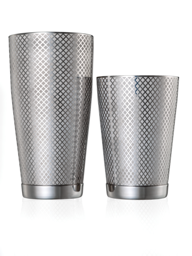 Barfly 28 oz & 18 oz Diamond Lattice Stainless Bar Cocktail Shaker Set (M37200)-cityfoodequipment.com