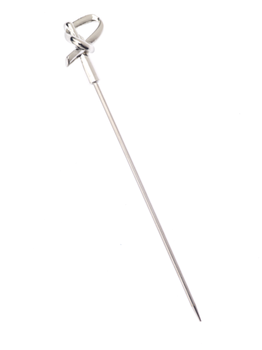 Barfly 4 3/8" Cocktail Pick w/ Bamboo Knot Top, Stainless (M37182)-cityfoodequipment.com
