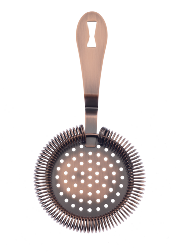 Barfly 7 1/4" Deluxe Antique Hawthorne Bar Strainer - Stainless Steel, Antique Copper (M37218ACP)-cityfoodequipment.com