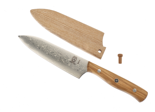 Barfly 5" Bar Knife w/ Spalted Maple Handle, Damascus Steel (M37153)-cityfoodequipment.com