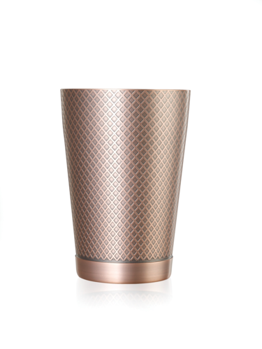 Barfly 18 oz Diamond Lattice Stainless Bar Cocktail Shaker, Antique Copper (M37198ACP)-cityfoodequipment.com