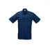 Mercer Culinary M60250NBS Metro Edge™ Brewer Work Shirt w/ Short Sleeves - Poly/Cotton, Navy Blue, Small-cityfoodequipment.com