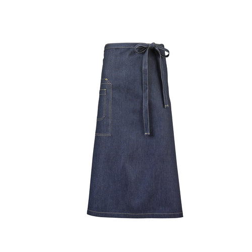 Mercer Culinary M63201DEN 2 Pocket Bistro Apron - 33 3/4" x 32", Cotton, Indigo-cityfoodequipment.com