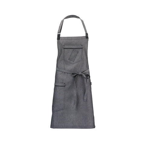 Mercer Culinary M63200BKD Full Length Bib Apron w/ (3) Pockets - 34 1/4" x 30 3/4", Cotton, Black-cityfoodequipment.com