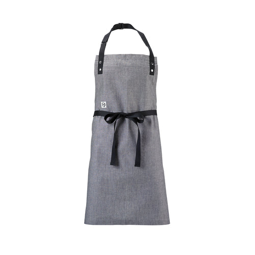 Mercer Culinary M63205GRY Full Length Bib Apron w/ (1) Pocket - 32" x 29 1/4", Cotton, Light Gray-cityfoodequipment.com