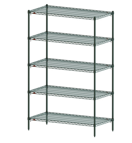 Metro 5A557K3 48" NSF 5-Tier Epoxy Coated Wire Shelf Kit - Super Erecta?, 24"W, 74"H-cityfoodequipment.com