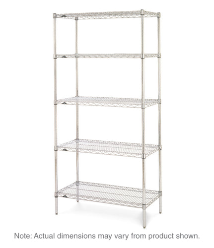 Metro 5N467C 60" NSF 5-Tier Chrome Wire Shelf Kit - Super Erecta?, 21"W, 74"H-cityfoodequipment.com