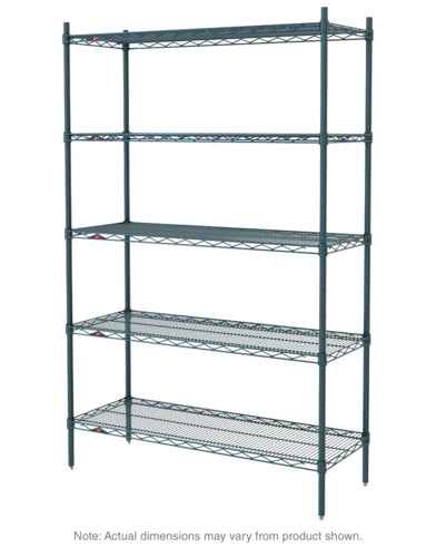 Metro 5N477K3 72" NSF 5-Tier Epoxy Coated Wire Shelf Kit - Super Erecta?, 21"W, 74"H-cityfoodequipment.com