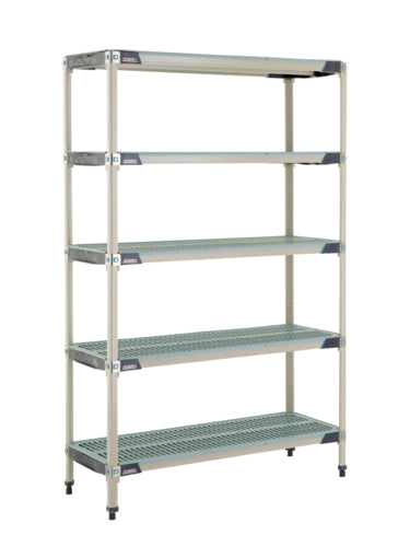 Metro 5X357GX3 48" NSF 5-Tier Polymer Shelf Kit - MetroMax? i, 18"W, 74"H-cityfoodequipment.com