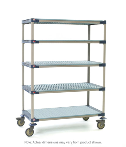 Metro 5X367PG4 60" NSF 5-Tier Polymer Shelf Kit - MetroMax? 4, Mobile, 18"W, 80"H-cityfoodequipment.com