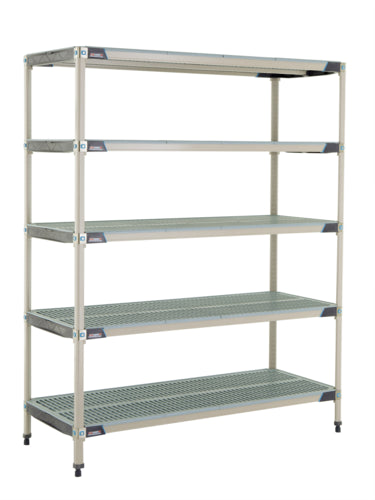Metro 5X567GX3 60" NSF 5-Tier Polymer Shelf Kit - MetroMax? i, 24"W, 74"H-cityfoodequipment.com