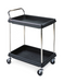 Metro BC2030-2DBL 2 Level Plastic Utility Cart W/ 400 Lb Capacity, Raised Ledges-cityfoodequipment.com