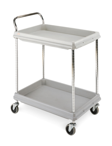 Metro BC2030-2DG 2 Level Plastic Utility Cart W/ 400 Lb Capacity, Raised Ledges-cityfoodequipment.com