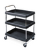 Metro BC2030-3DBL 3 Level Plastic Utility Cart W/ 400 Lb Capacity, Raised Ledges-cityfoodequipment.com