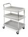 Metro BC2030-3DG 3 Level Plastic Utility Cart w/ 400 lb Capacity, Raised Ledges-cityfoodequipment.com