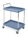 Metro BC2636-2DMB 2 Level Plastic Utility Cart w/ 400 lb Capacity, Raised Ledges-cityfoodequipment.com