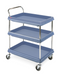 Metro BC2636-3DMB 3 Level Plastic Utility Cart w/ 400 lb Capacity, Raised Ledges-cityfoodequipment.com