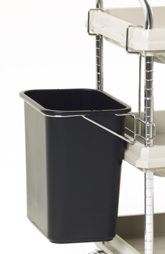 Metro BCWB2D Waste Basket For BC2030-D Utility Cart - 21 1/4"W X 13 1/4"D X 27 1/2"H, Plastic, Black-cityfoodequipment.com