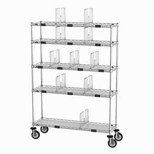 Metro CR1448TGCOPS 5 Tier Mobile To-Go & Curbside Order Station - 48"W X 14"D X 69"H, Steel-cityfoodequipment.com