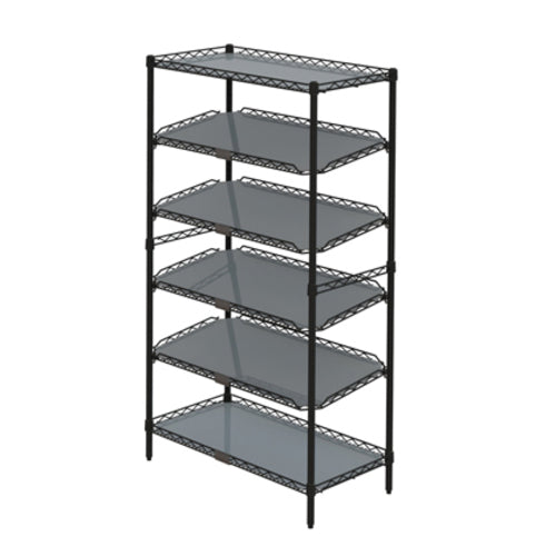 Metro CR1836TGPU 6 Tier To Go Order Pickup Station - 35 3/4"W X 18"D X 62 1/4"H, Black Steel-cityfoodequipment.com