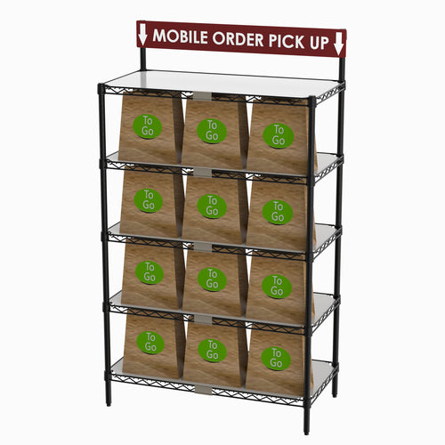 Metro CR1836TGSR To Go Order Pick Up Station W/ Sign - 36"W X 18"D X 63"H-cityfoodequipment.com